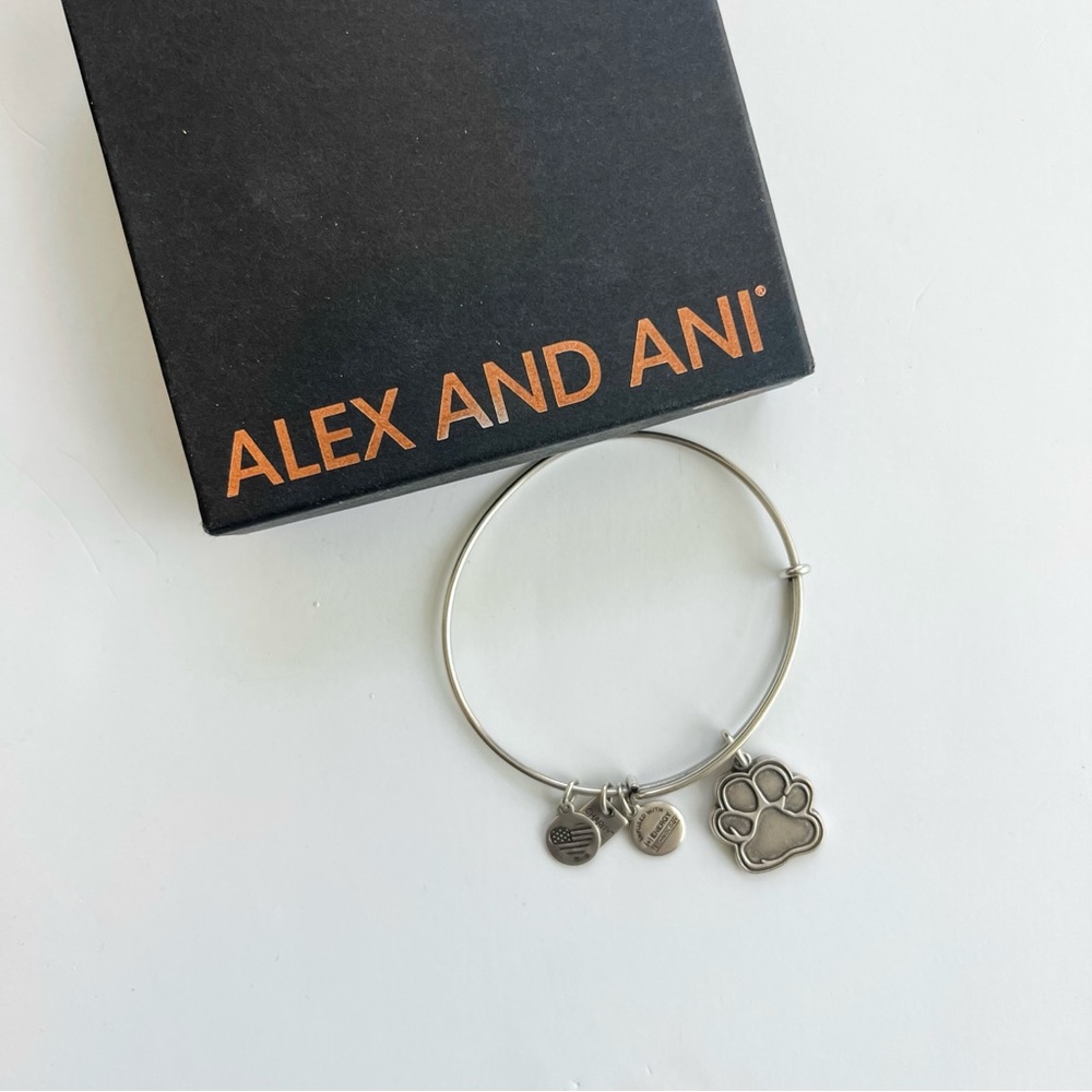 ALEX AND ANI Paw Charm Bangle Bracelet - Picture 2 of 3